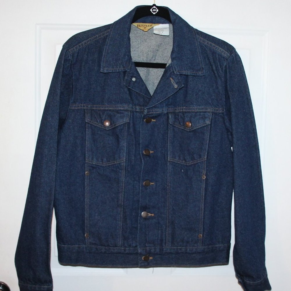 Vintage Rustler 13 oz. denim trucker jacket M NWOT.
